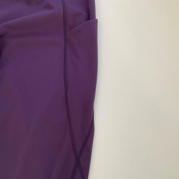 Ododos Leggings 2XL Purple Cropped High Rise Pockets Jogging Yoga Gym Running - Picture 5 of 11